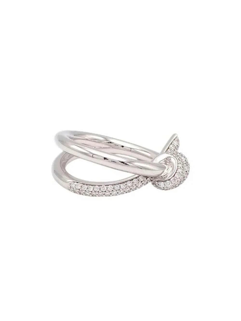 Tiffany & Co Knot Double Row Ring White Gold Diamond